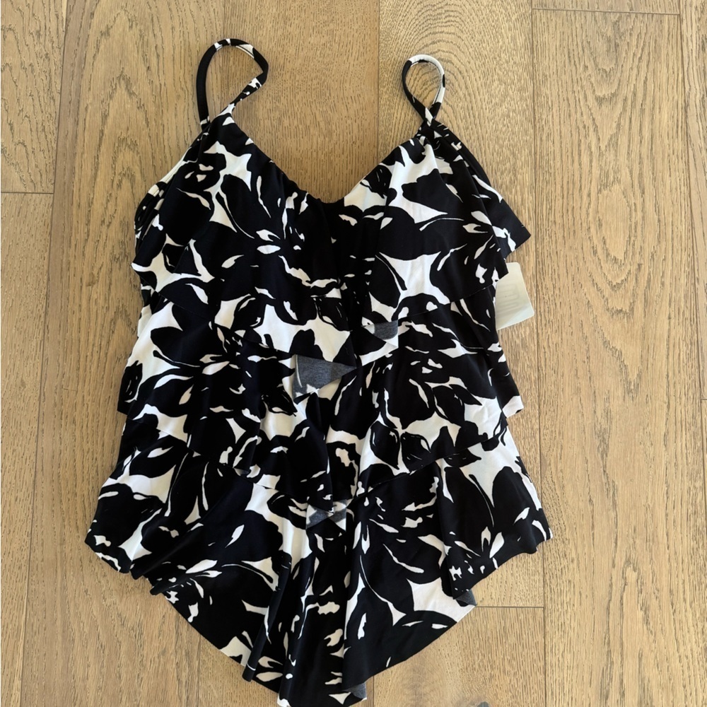 Magicsuit Tankini Floral Black White Size 8 $118